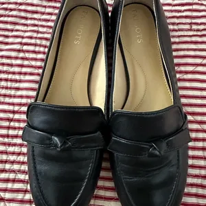 Talbots Black Leather Nautical Loafers Flats thumbnail 1
