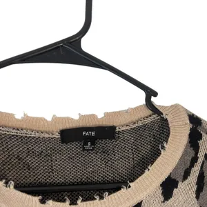 Fate Women's Size Small Cheetah‎ Animal Print Distressed Sweater thumbnail 7