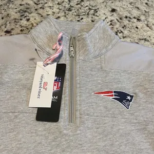 Vineyard Vines Patriots Pullover Women XS Gray Preppy NFL Quarter Zip Sweatshirt thumbnail 4
