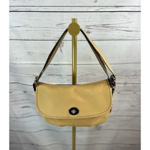 Coach Legacy Leather Flap Shoulder Bag Tan Style F15170 Turnlock thumbnail 13