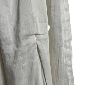 All Saints Lary White Linen Silk Shoulder Long Sleeve Slit Midi Dress Size 6 thumbnail 13