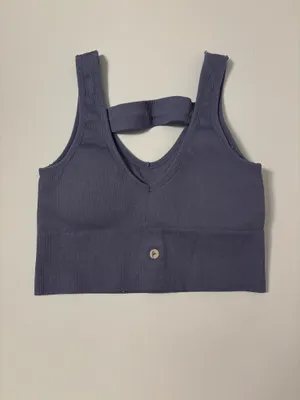 Ribbed Athletic Longline Sports Bra thumbnail 2