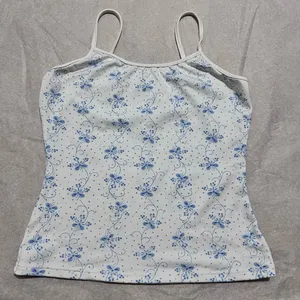 INC International Concepts Blue and White Fitted Camisole thumbnail 1