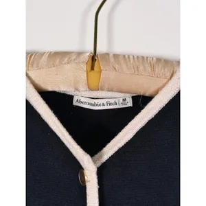 Abercrombie Mara V-Neck Gold Button Sweater Vest Womens M Black Preppy Old Money thumbnail 4