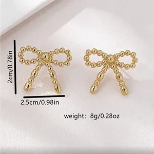 Chic Gold Bow Earrings thumbnail 5