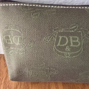 RARE VINTAGE Olive Green DOONEY & BOURKE Canvas Denim Pouch Coin Purse Make Up thumbnail 3