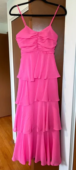 Target Women’s Pink Tiered Ruffle Maxi Dress thumbnail 2