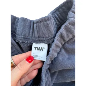 TNA Joggers Sweatpants Size S Blue Cotton Blend‎ Cozy Lounge Athleisure Casual thumbnail 3