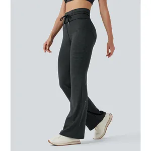 Halara High Steel Stripe Waisted Stripe Flare Yoga Pilates Pants Pockets S Tall thumbnail 4