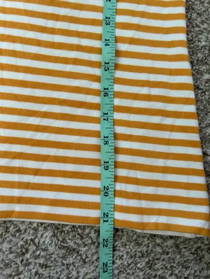Ann Taylor Yellow Mustard White Striped Long Sleeve Top Scoop Neck Fall Casual thumbnail 6