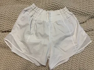 White Lululemon Hotty Hot 4” Shorts thumbnail 4