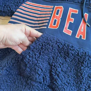 National Football League NWT Chicago Bears Jacket Half Zip Hooded Fluffy Trendy Black Style Sz S thumbnail 3