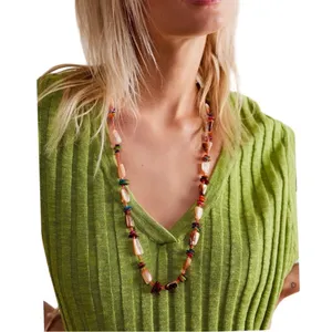 NWT Free People x Ariana Ost At The Market Shell Beaded Necklace thumbnail 1