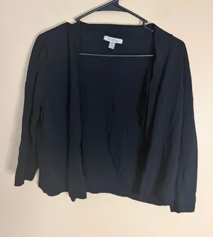 Roz & Ali Black Open-Front Cardigan thumbnail 1