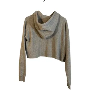 Wild Fable Gray Cut Off Cropped Hooded Cotton Blend Sweatshirt Women Sz S thumbnail 2