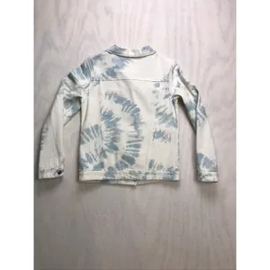 Altar'd State Blue Ivory Tie Dye‎ Denim Jacket J1283DNAS Small Cloud Wash Boho thumbnail 11