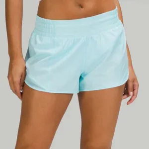 Lululemon Hotty Hot High Rise Athletic Shorts Heathered Icing Blue 12 thumbnail 1