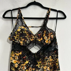 Urban Outfitters Lexi Lace Floral Midi Dress Slit Cut Out Whimsigoth Fairy Boho thumbnail 5