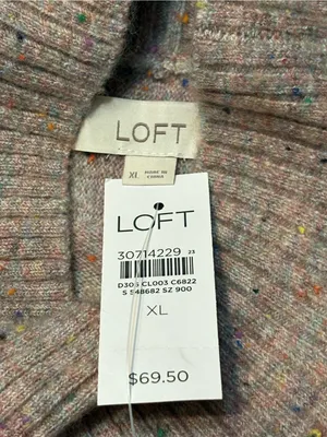 LOFT Women’s Speckled Confetti Crewneck Sweater in Light Pink size XL NWT thumbnail 5