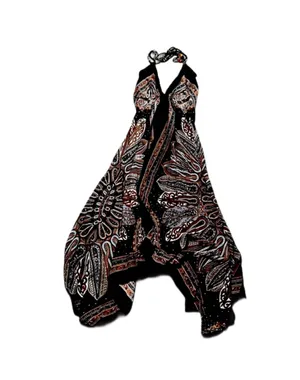 Paisley Boho Asymmetrical Maxi Dress thumbnail 2
