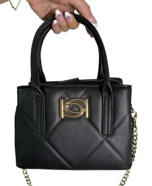 Bebe Bag Y2K Quilted Faux‎ Leather Mini Satchel Handbag Purse Small thumbnail 1