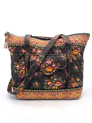 Vera Bradley Chocolat Villager Scalloped Tote Bag Brown Floral Vintage 2003 Y2K thumbnail 12