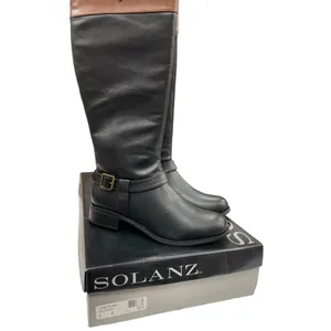 Solanz Womens Gretchen Black Side Zip Tall Boots Size 9M SKU1556 thumbnail 2