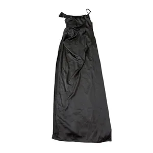 Lulus‎ Size Small Lush Love Black Satin Asymmetrical Off-the-Shoulder Dress thumbnail 3