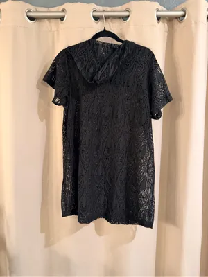 Coast to Coast Black Crochet Cover-Up Top thumbnail 3