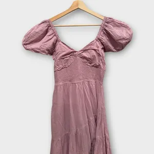 FREE PEOPLE Sundrenched Smocked Puff Sleeve Maxi Dress Size Medium thumbnail 5
