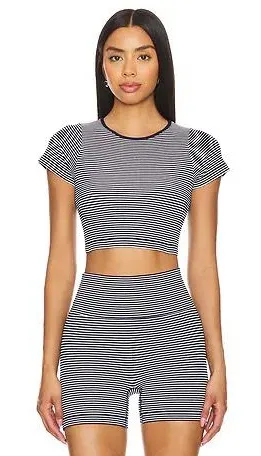 Revolve Striped workout tee thumbnail 1