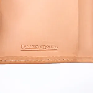 Dooney & Bourke Wallet Womens OS Continental Pebbled Leather Grey Tan Excellent thumbnail 5