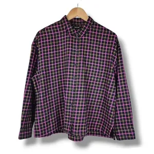 Madewell Plaid Flannel Boxy Shirt Crop Top Size M thumbnail 1