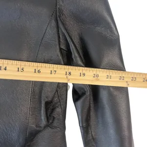 American Leather USA Vintage 90s Women's Size Large Black Button Up‎ Jacket Coat thumbnail 6