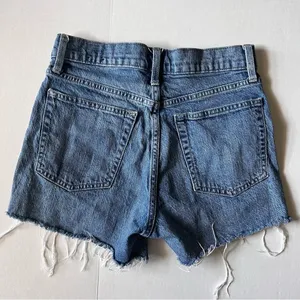 Gap denim button fly high rise cheeky shorts size 0/25 Denim thumbnail 3