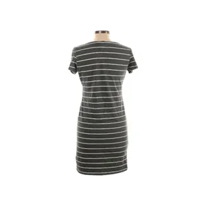 H&M Basic T-Shirt Dress Womens Green White Stripes Size Medium thumbnail 7