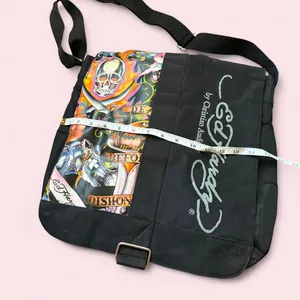 Y2K Ed Hardy Gothic Grunge School Book Laptop Messenger crossbody Bag Purse Tattoo Skull Graphic Dark Academia Preppy Vintage 2000s thumbnail 5