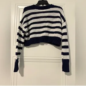 Aerie Cropped Striped Knit Top thumbnail 2