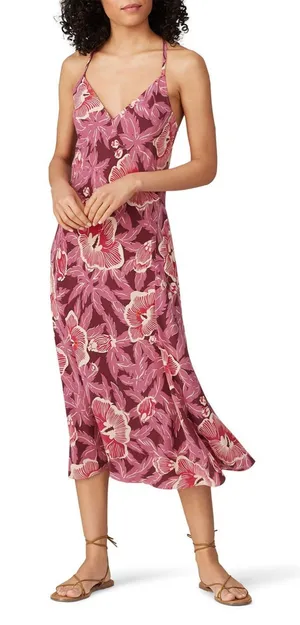 Equipment Pink Floral Slip Allianna Dress 100% Silk XSMALL thumbnail 1