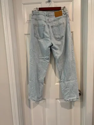 Zara Pale Blue Relaxed Fit Jeans thumbnail 2