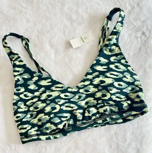 NWT Aerie Offline Goals Sports Bra Deep Forest Green Animal Print - M thumbnail 1