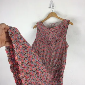 Free People Mini Dress Medium I'm Your Favorite Pink Floral Smocked Stretch thumbnail 12