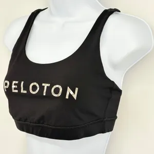 Lululemon‎ Peloton Energy Bra Women 8/M Black Strappy Camo Logo Sports Bra Top thumbnail 2