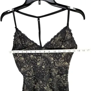 Lulus Dance For You Lace Bodysuit Women S Black Beige Plunging Coquette Romantic thumbnail 9