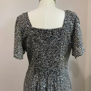 Abercrombie &‎ Fitch Black White Spotted Flutter Sleeve Mini Dress Sz Large thumbnail 7