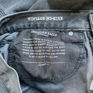 American Eagle Jeans Size 6 Black Ripped Distressed High Rise Straight Leg Y2K thumbnail 8