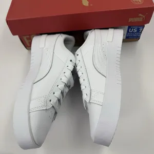 New PUMA Court Women’s Sneakers White Leather Low Top Casual Shoes Size 7 thumbnail 6