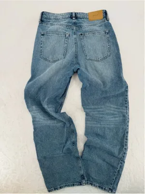 & Denim Jeans Ultra High Waist Wide Leg Faded Vintage Wash H&M Size 6 thumbnail 2