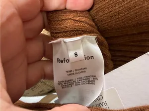 Reformation Hart Sweater Cinnamon Brown Cashmere Blend Size S NWT thumbnail 9