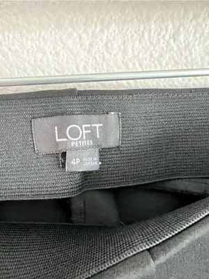 LOFT Women's High Waist Ponte Stretch Black Ankle Zip Legging Trouser‎ Cropped thumbnail 5